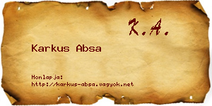 Karkus Absa névjegykártya